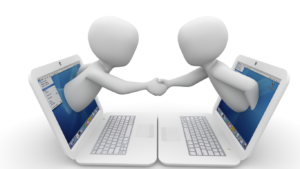 cette image a pour but d'illustrer une prise de contact digital